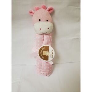 Carter's‎ pink / white polkadot security blanket Lovey Giraffe NWT